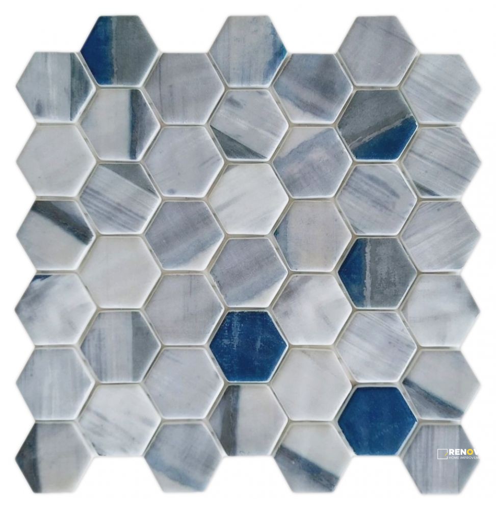 VANGUARD HEX XL BLUISH GREY MOSAIC 11.25" X 11.25" - 2
