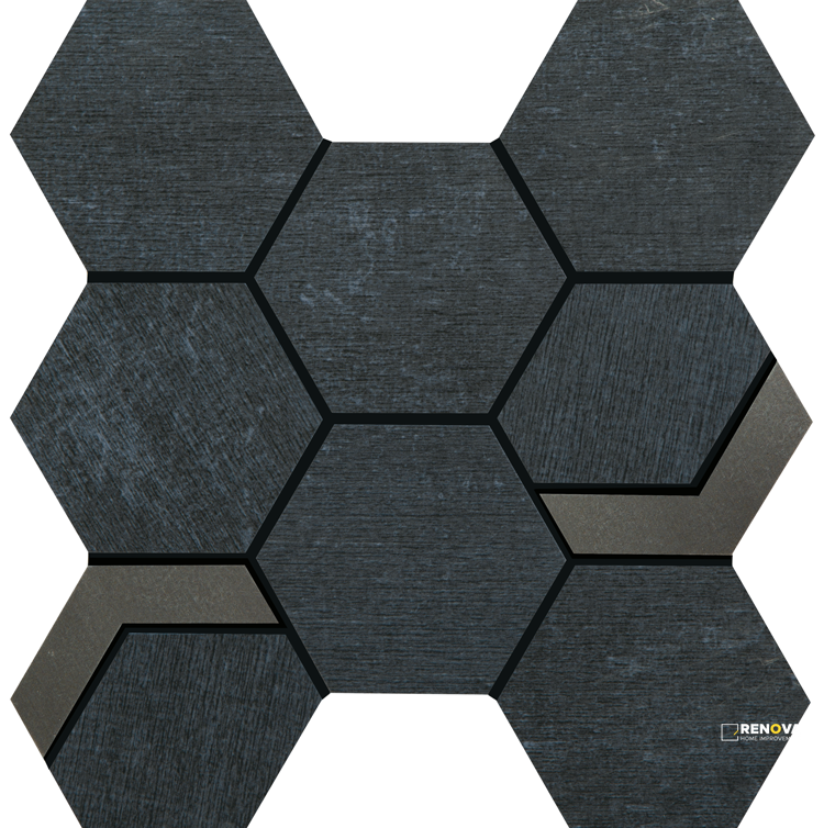 CROSSVILLE NATIVE METAL COBALT ORE 3-1/2X3-1/2 HEX MOSAIC WITH IRON UNPOLISHED - 2