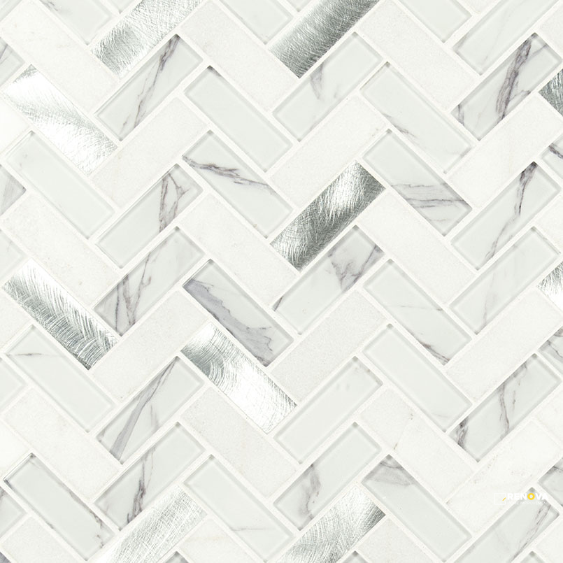 BYTLE BIANCO HERRINGBONE 6MM ( 15 SF PER BOX ) - 3