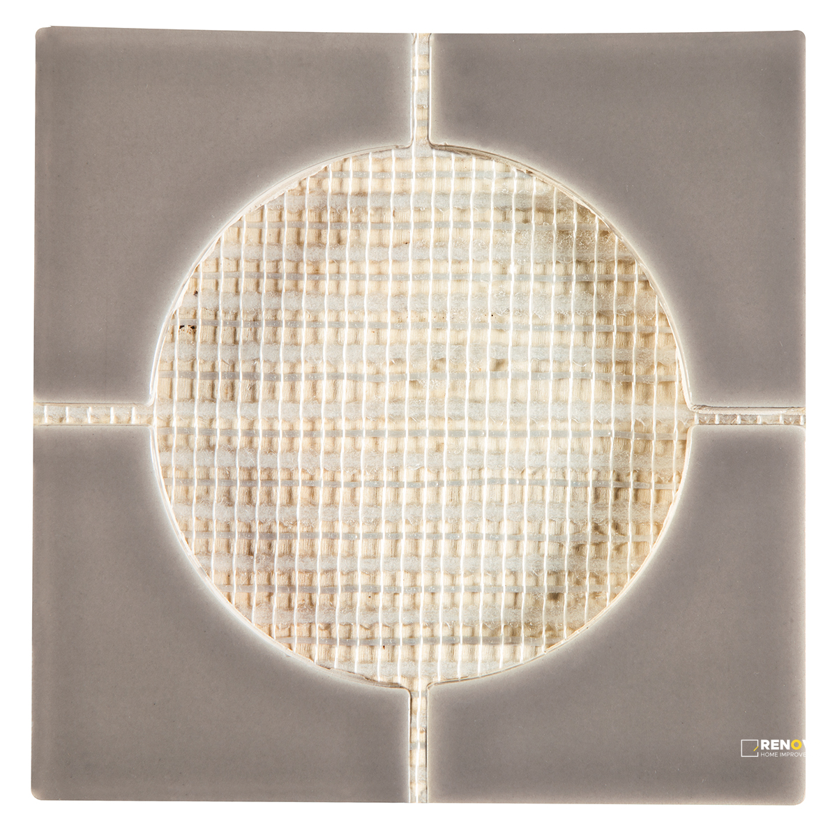 CROSSVILLE CURSIVE SMOKE 6X6 4 CORNER MOSAIC GLOSS - 5