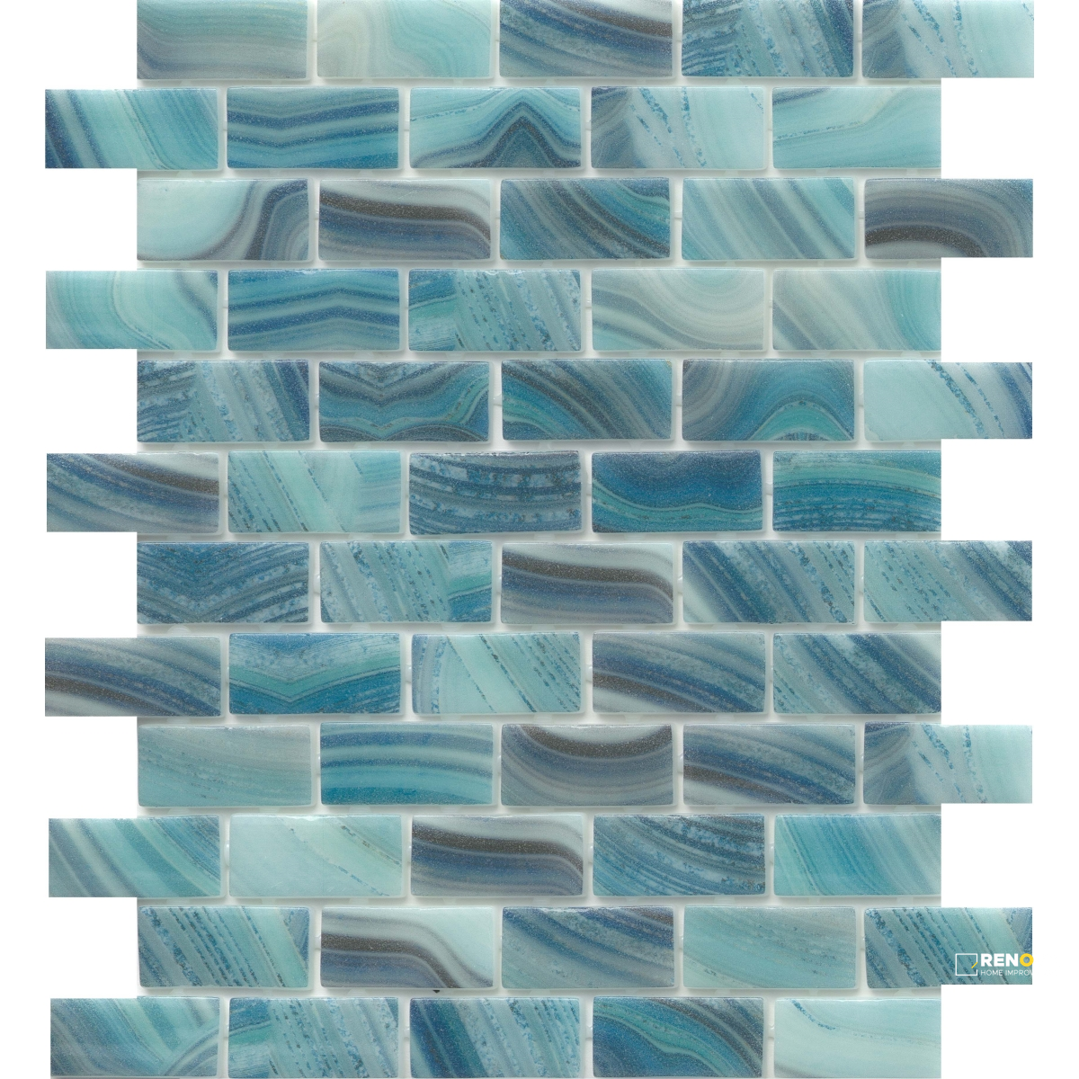 WATERLACE GLOSSY 1X2 OFFSET MOSAIC 10X12 - 7