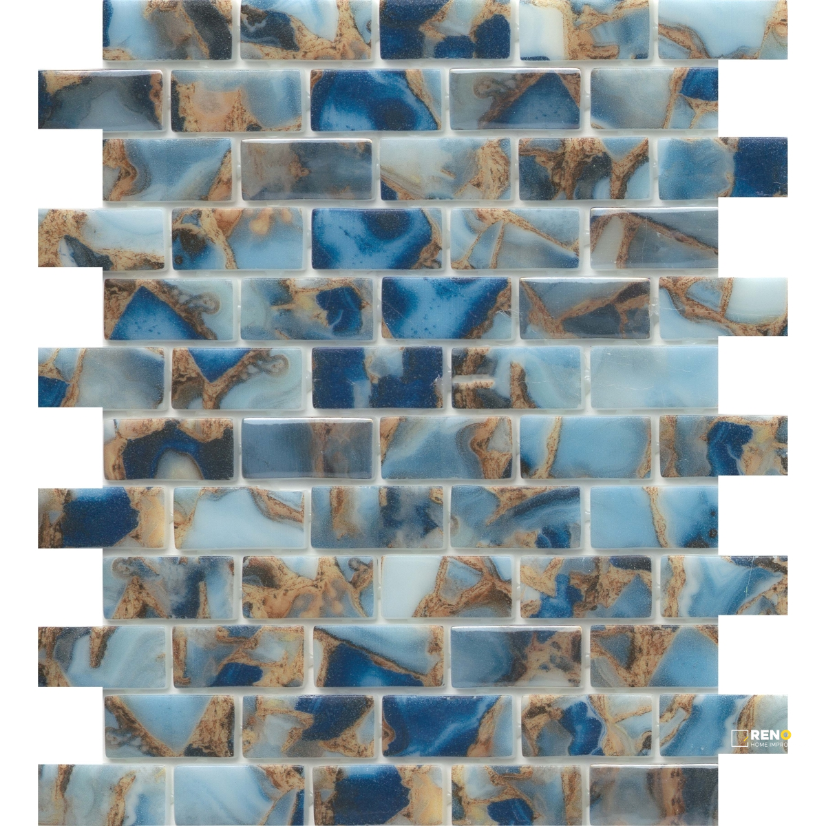 WATERLACE GLOSSY 1X2 OFFSET MOSAIC 10X12 - 8