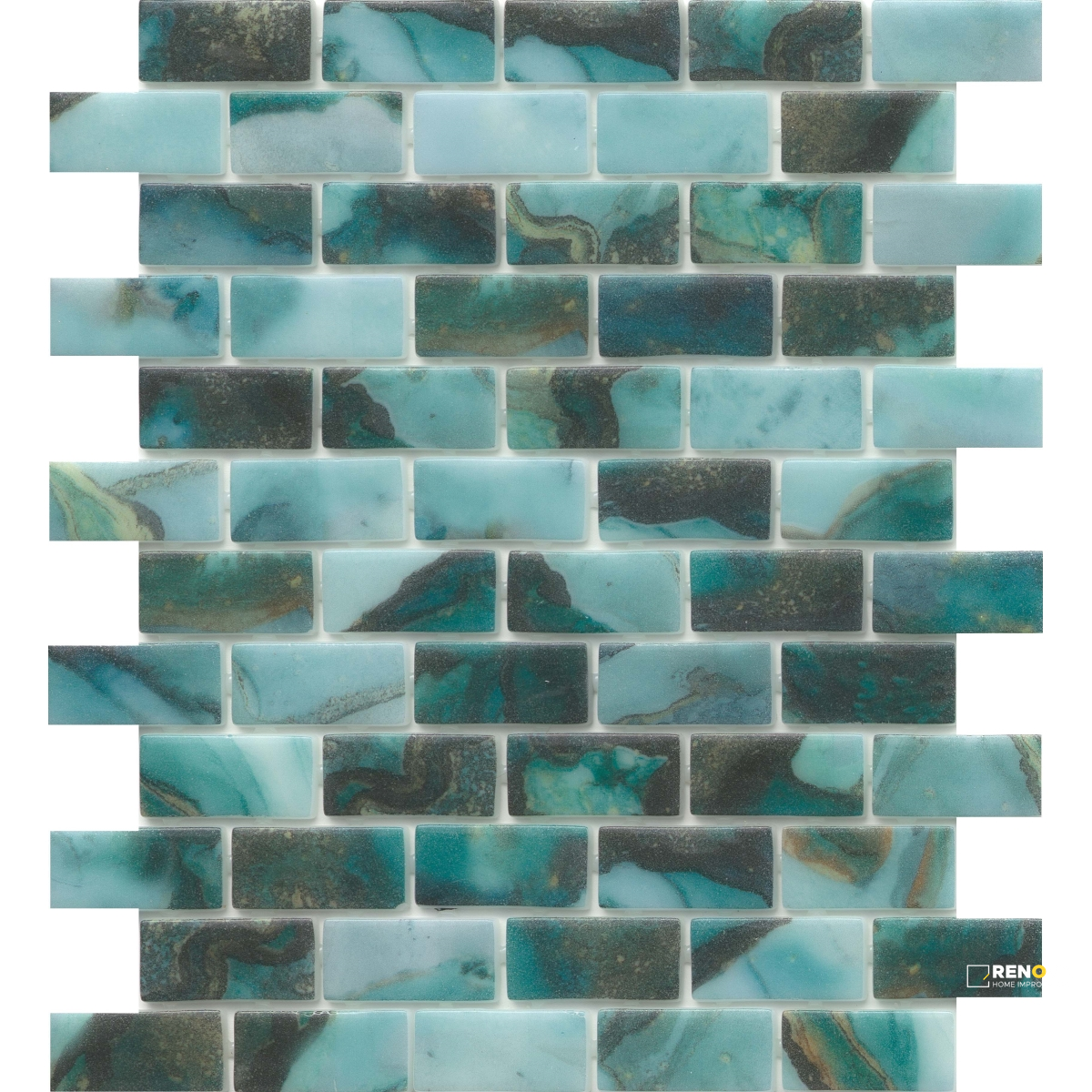 WATERLACE GLOSSY 1X2 OFFSET MOSAIC 10X12 - 14