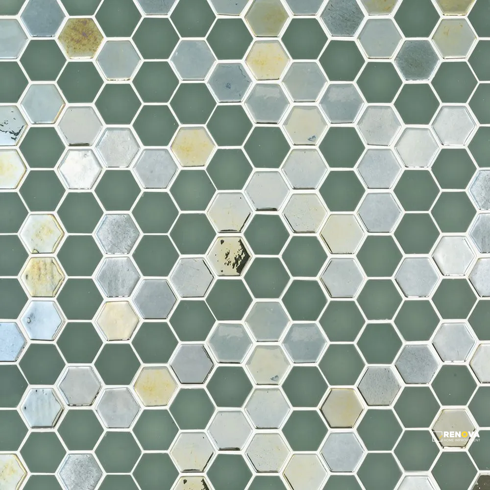 CHAPTER SPEC09 - BRILL OLIVE GLASS HEXAGON MOSAIC 10-3/4" X 12-1/2" - 4