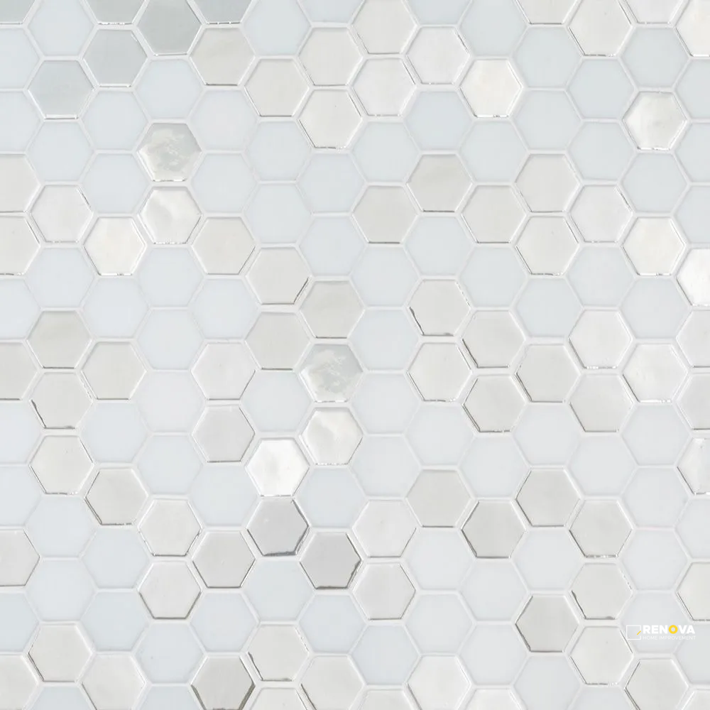CHAPTER SPEC09 - BRILL PEARL GLASS HEXAGON MOSAIC 10-3/4" X 12-1/2" - 4