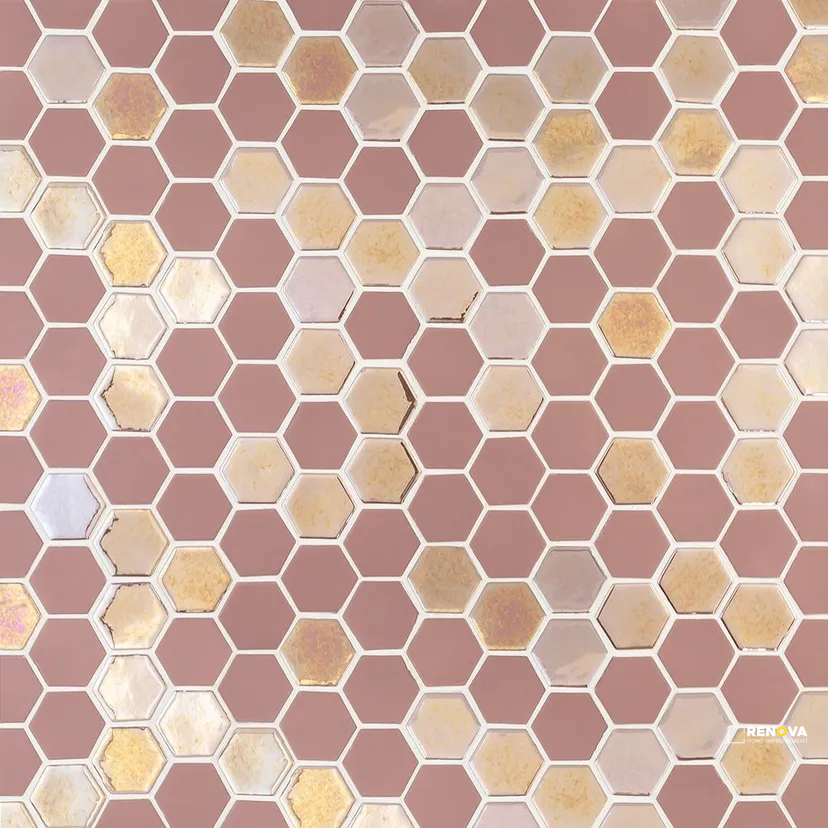 CHAPTER SPEC09 - BRILL ROSE GLASS HEXAGON MOSAIC 10-3/4" X 12-1/2" - 4