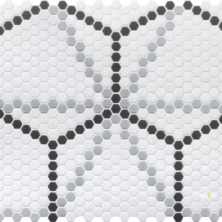 GEOMETRO 2.0 GLASS MATTE HEXAGON MOSAIC 16" X 9" - 12
