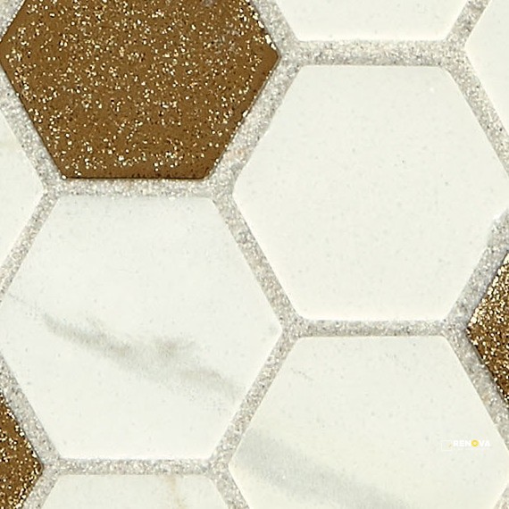 UPTOWN GLASS MIXED HEXAGON MOSAIC - 11X12 - 2