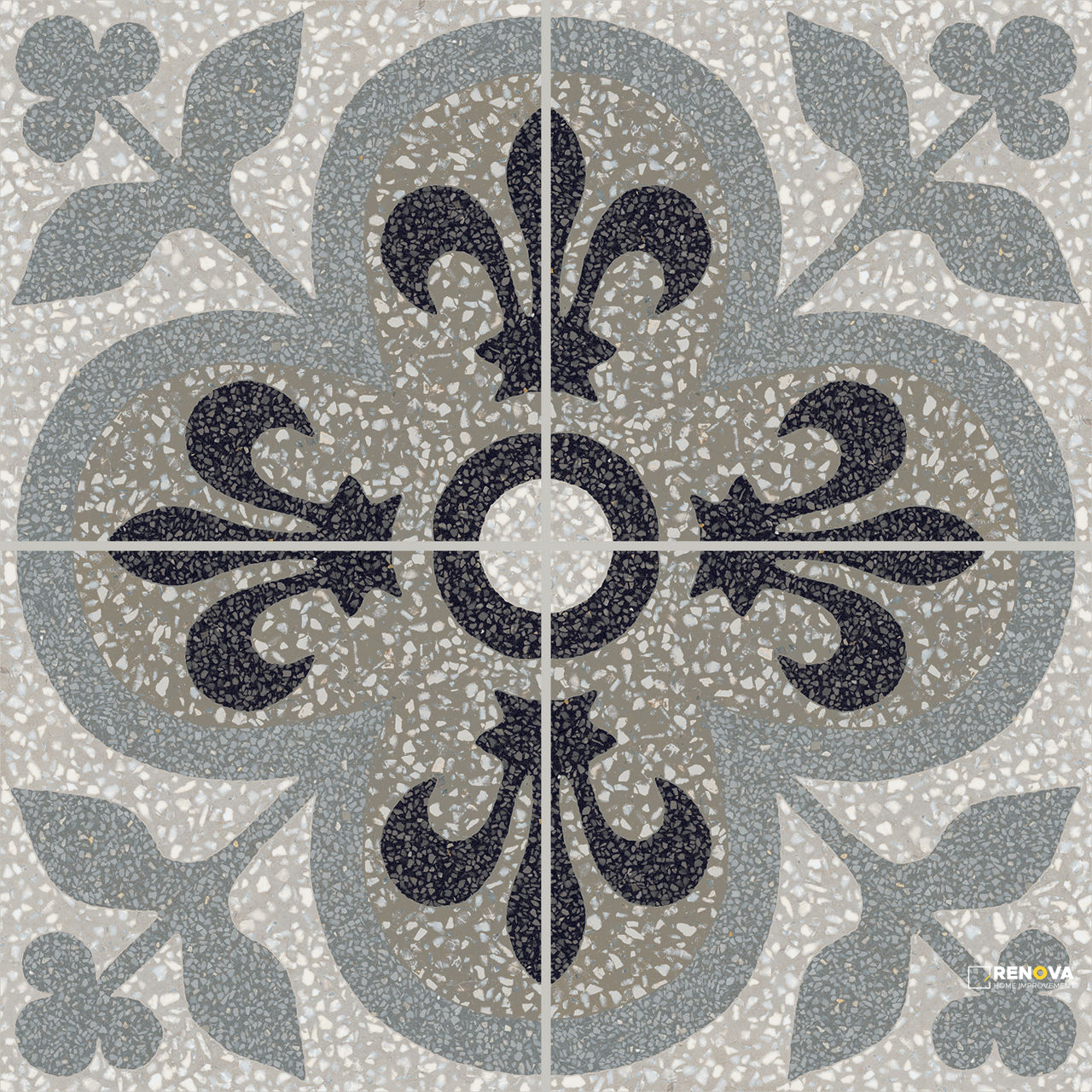 D SEGNI TERRAZZO MATTE FLEUR-DE-LIS DECO 8X8