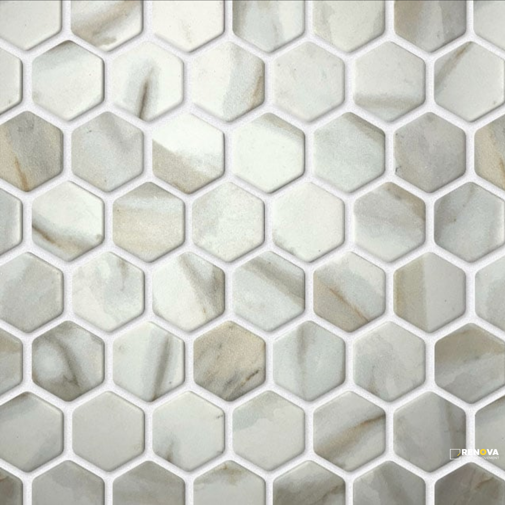 BELLEVUE GLASS SMALL HEX MOSAIC - 13X11 - 3
