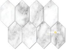 VIENNA POLISHED ELONGATED HEX MOSAIC 3X6 - 3