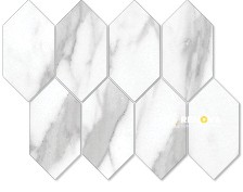 VIENNA POLISHED ELONGATED HEX MOSAIC 3X6 - 9
