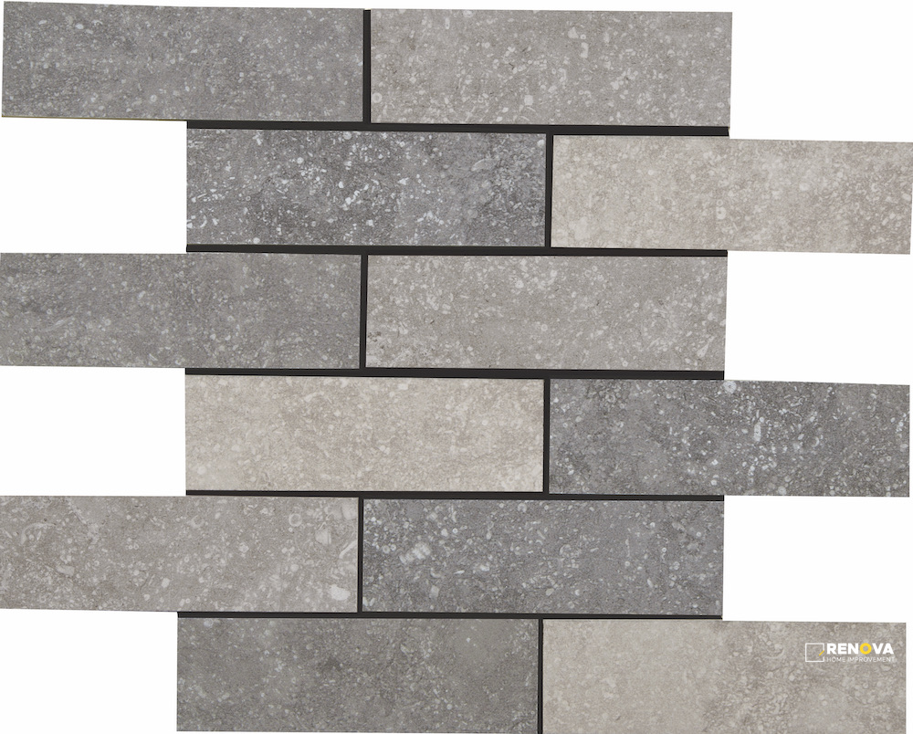 CROSSVILLE BELJN BLEND DARK 2X6 MOSAIC UNPOLISHED .97 SF/SHT - 2