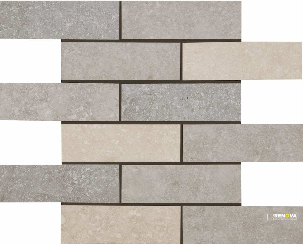 CROSSVILLE BELJN BLEND LIGHT 2X6 MOSAIC UNPOLISHED .97 SF/SHT - 2