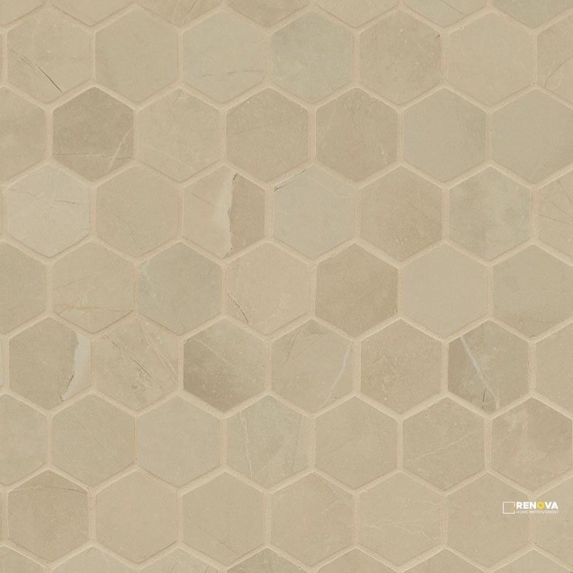 SANDE CREAM 2X2 HEXAGON MATTE - 2