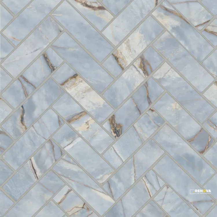 MAGNIFICA ERA LUXURY SATIN HERRINGBONE MOSAIC 1" X 4" - 5