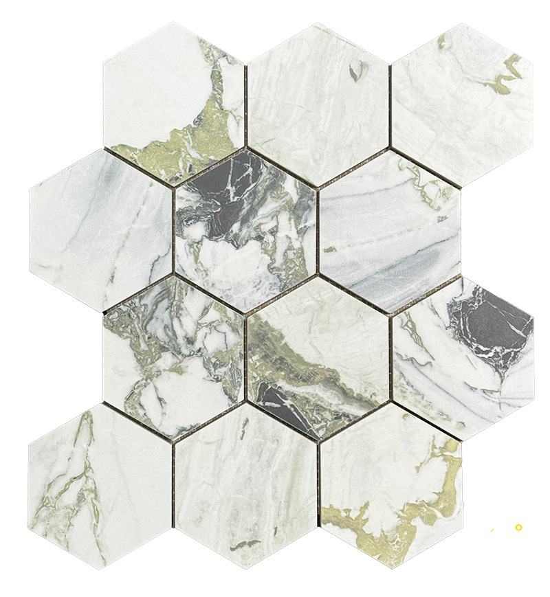 MARMO WHITE BEAUTY NATURAL HEX 4" - 2