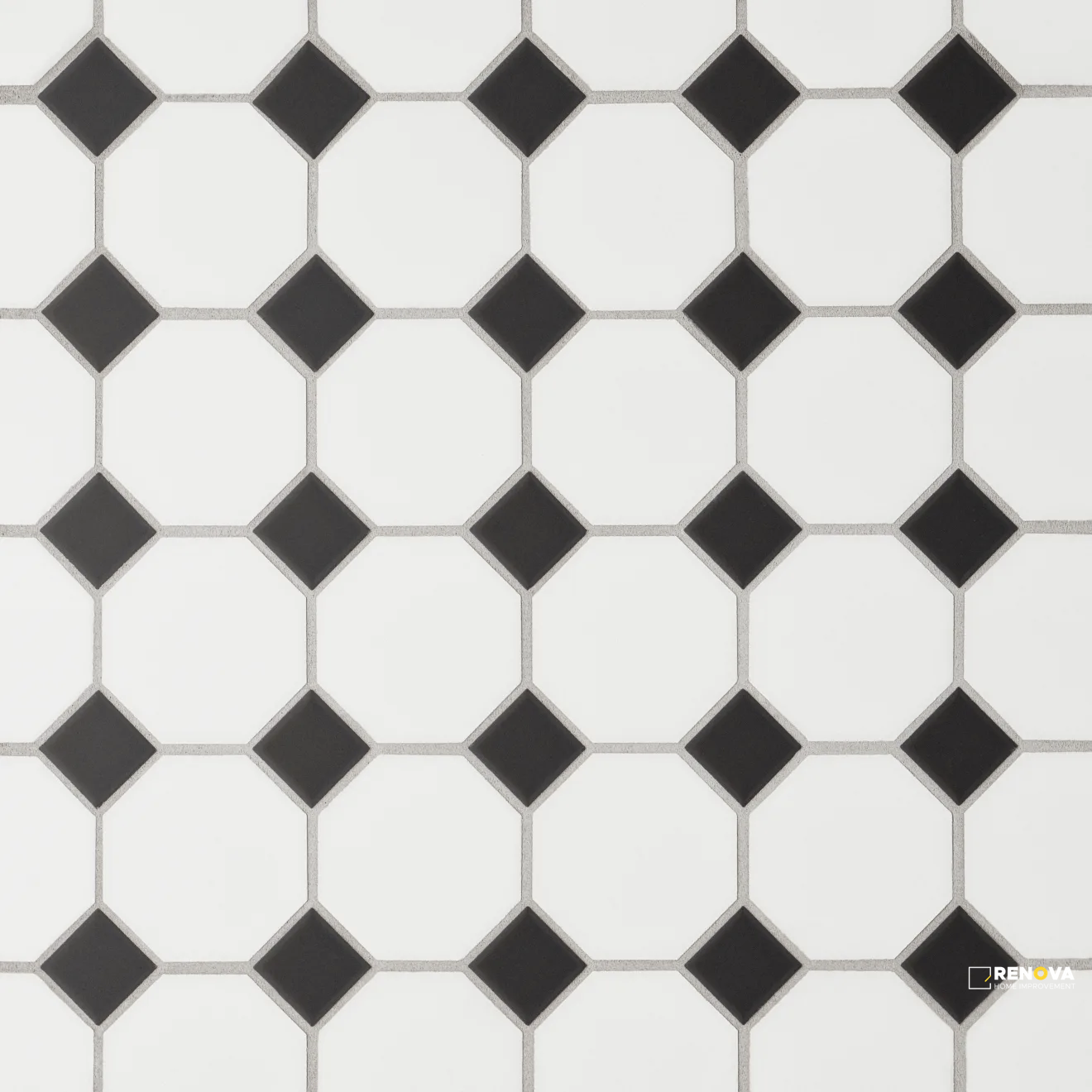 LE CAFE MATTE OCTAGON WHITE/BLACK MOSAIC - 4