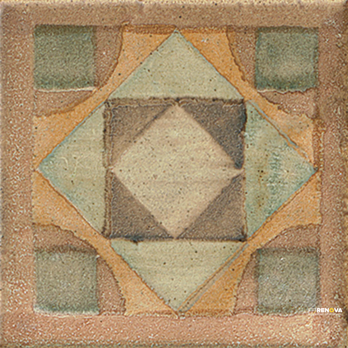 COTTO NATURE GLOSS TIRA VOLTERRA HAND PAINTED DOT/CORNER 3" X 3" - 2
