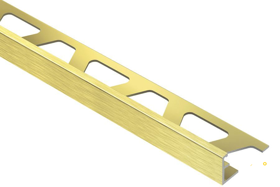 KERDI SCHLUTER SCHIENE A100AMGB BRUSHED BRASS "L" SHAPED EDGE TRIM 3/8" - ARIA100AMGB - 2
