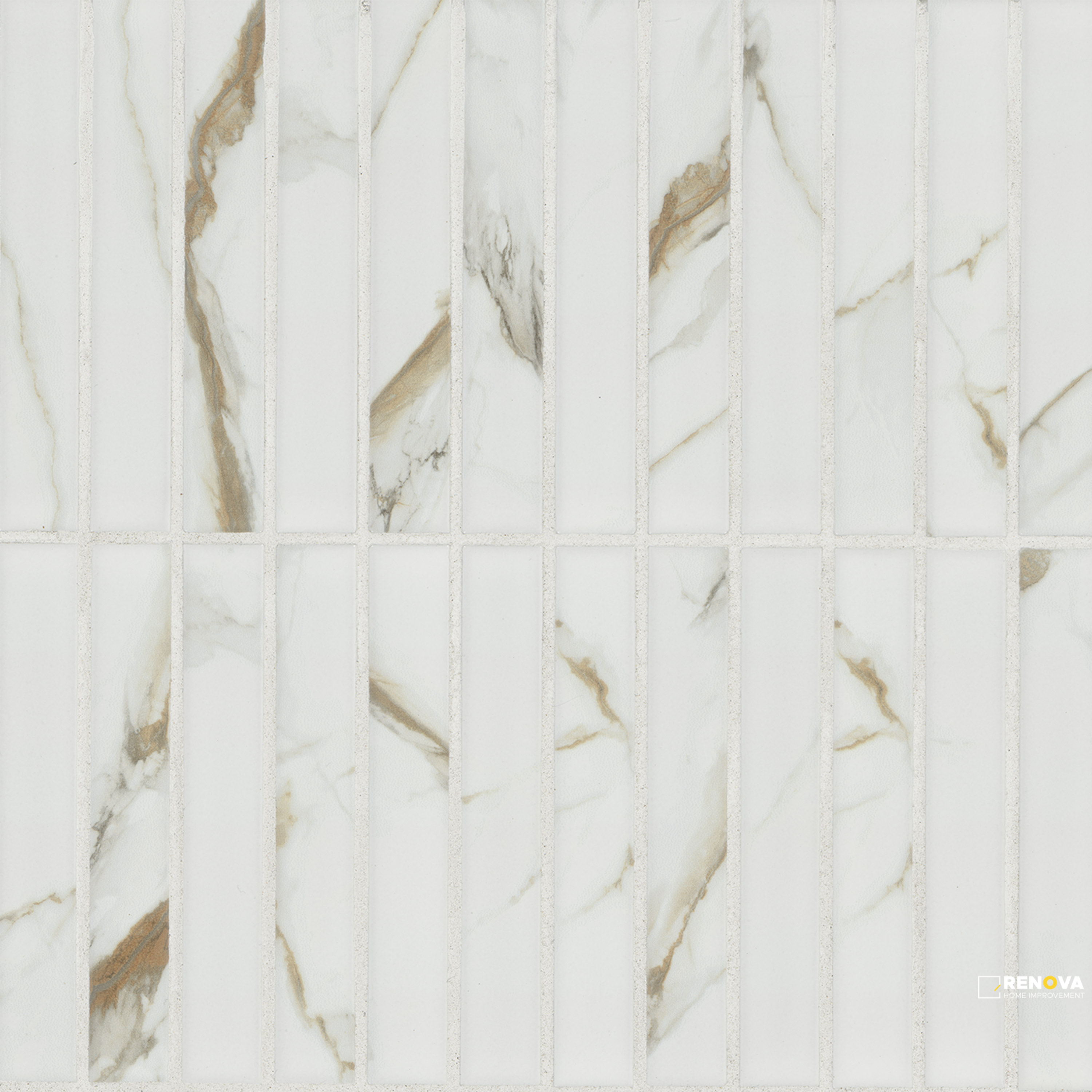 CALACATTA GOLD MATTE 1X6 STACK PATTERN MOSAIC - 6
