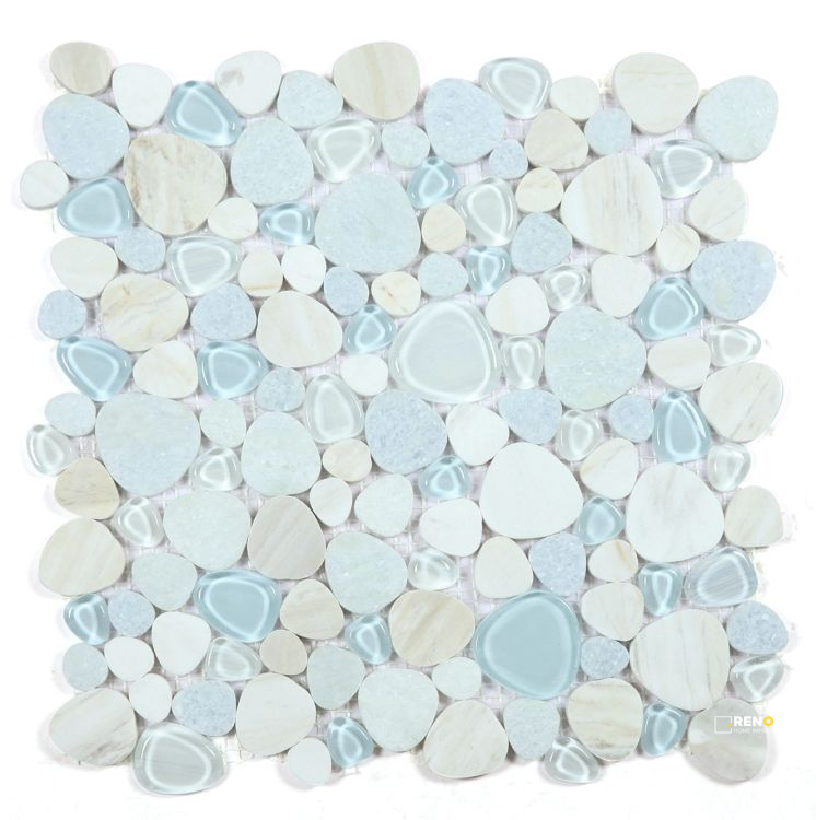 PEACH MARINA GLASS MOSAIC 12" X 12" - 5