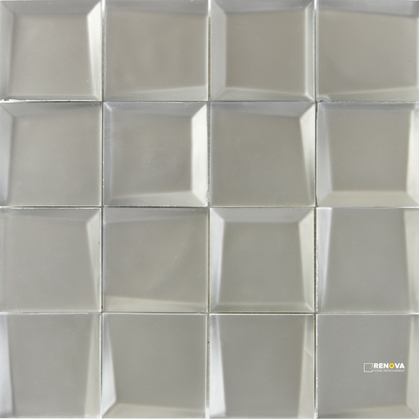 CROSSVILLE SIDEVIEW GLASS TUNGSTEN 3X3 MOSAIC MATTE .969 SF/SHT - 2