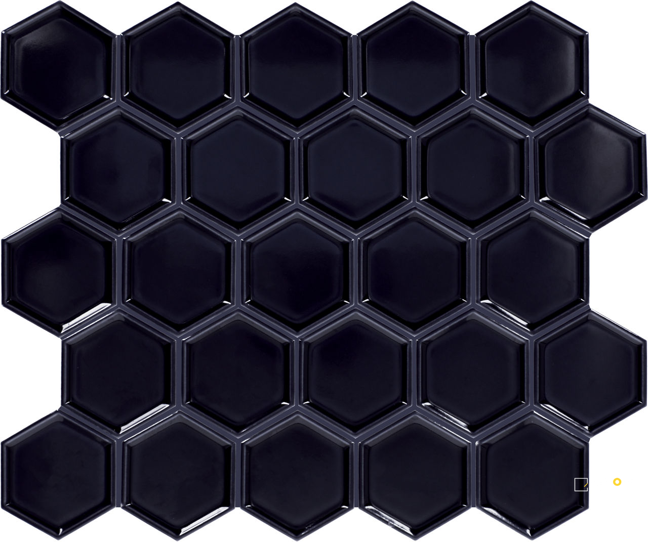 ARTEFINO JEWEL FRAMED HEXAGON GLOSSY MOSAIC 2.5 - 14X12 - 8