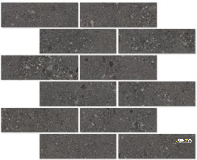 URBAN CONCRETE MATTE BRICK MOSAIC 2X6 - 12X12 - 3