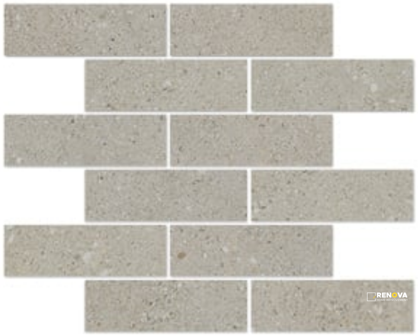 URBAN CONCRETE MATTE BRICK MOSAIC 2X6 - 12X12 - 4