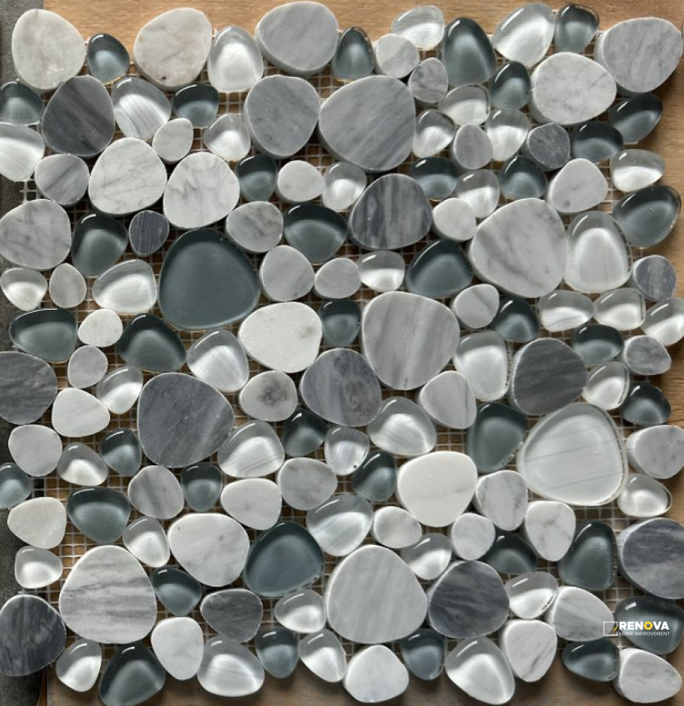PEACH GREY MOSAIC 12" X 12" - 3