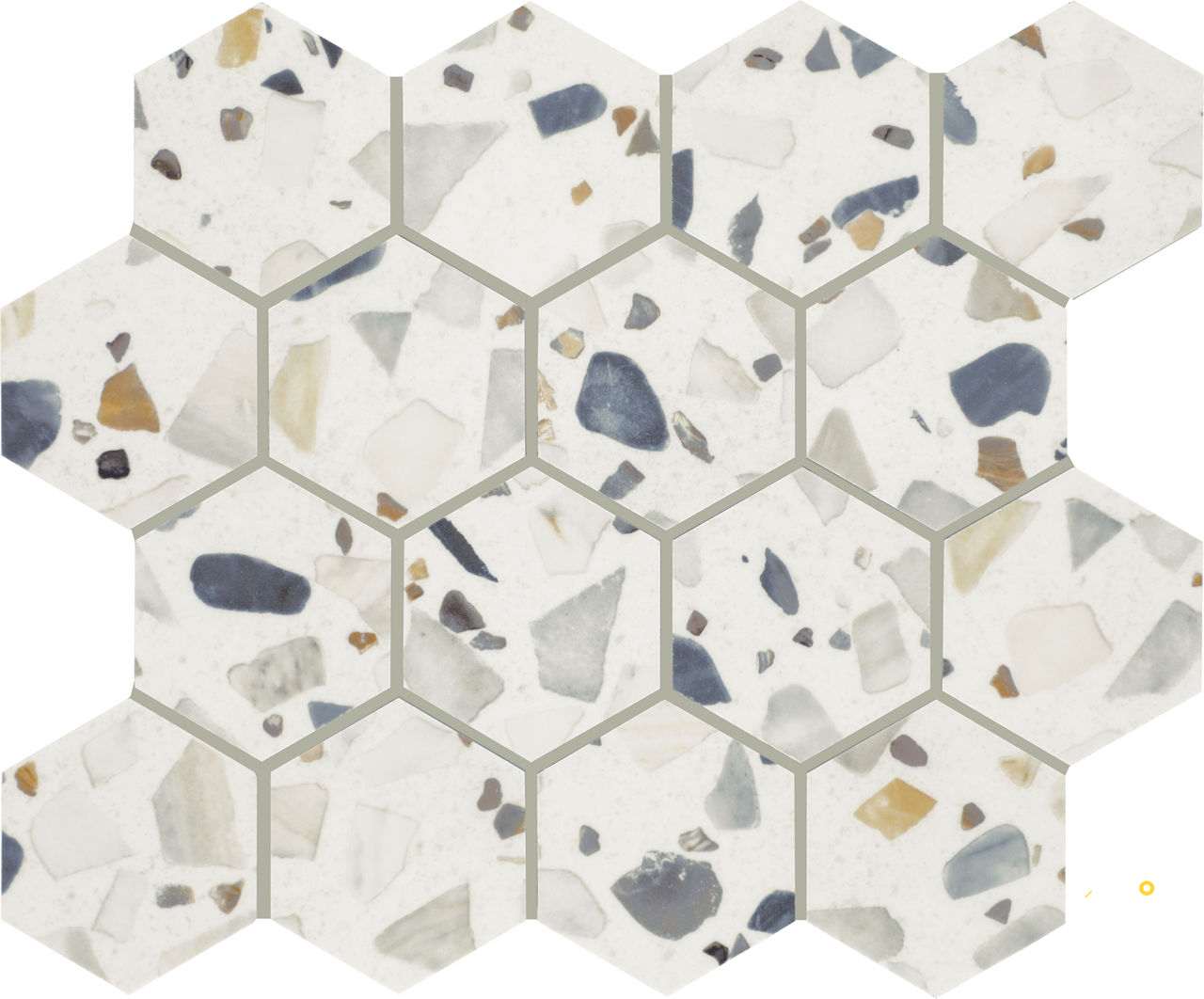 CURATION POLISHED HEXAGON 3MM MOSAIC - 15X12 - 4