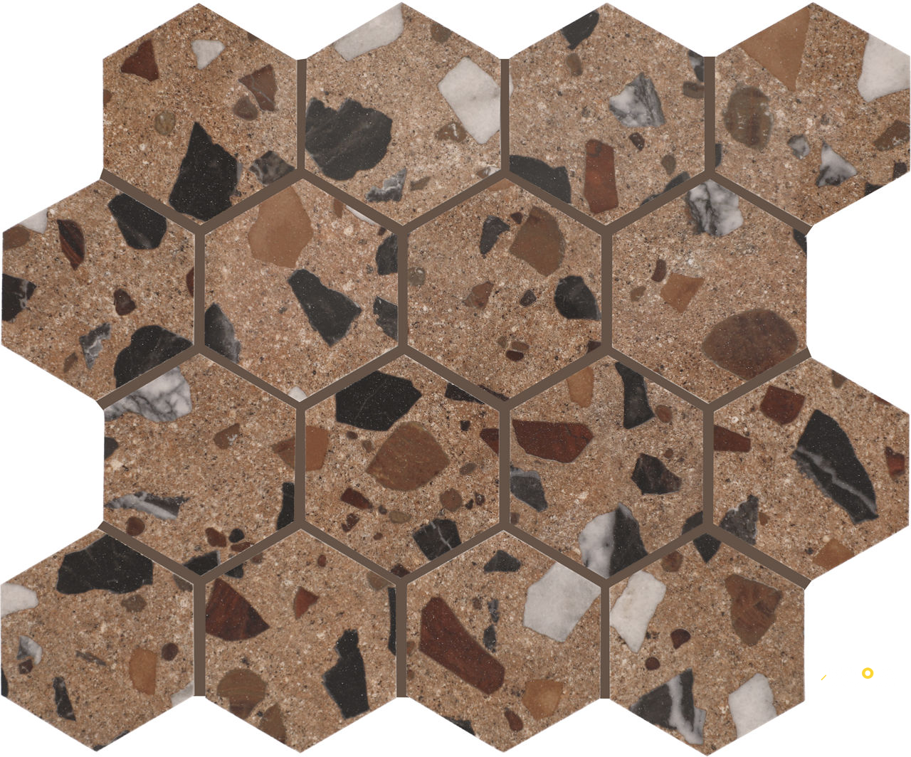 CURATION POLISHED HEXAGON 3MM MOSAIC - 15X12 - 6