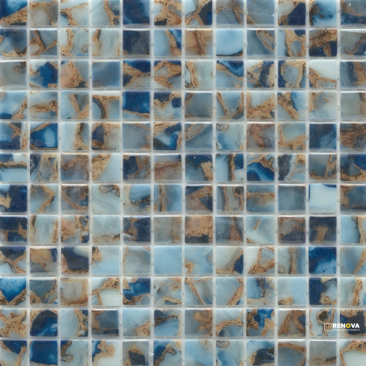 WATERLACE GLOSSY 1X1 MOSAIC 12X18 - 6