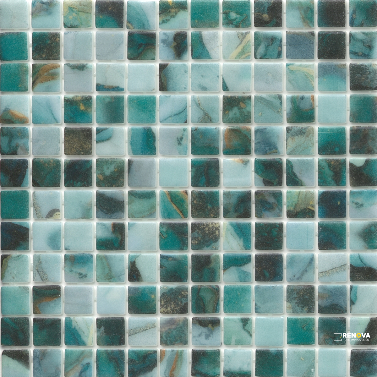 WATERLACE GLOSSY 1X1 MOSAIC 12X18 - 11