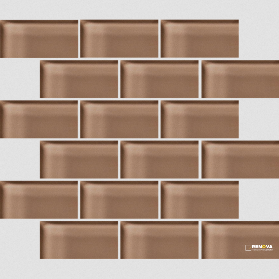 CROSSVILLE GLASS BLOX LATTE 2X4 MOSAIC .9385 SF/SHT - 5