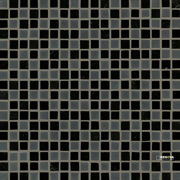 CROSSVILLE EBB AND FLOW CINDERS AND SMOKE 1/2X1/2 MOSAIC .9588 SF/SHT - 2