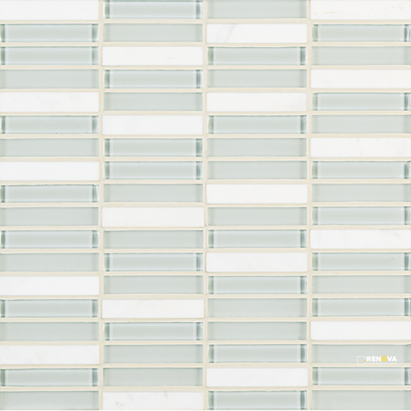 CROSSVILLE EBB AND FLOW SNOW AND ICE 1/2X3 STACKED MOSAIC .9588 SF/SHT - 3