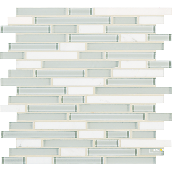 CROSSVILLE EBB AND FLOW SNOW AND ICE MIXED LINEAR MOSAIC 1 SF/SHT - 3
