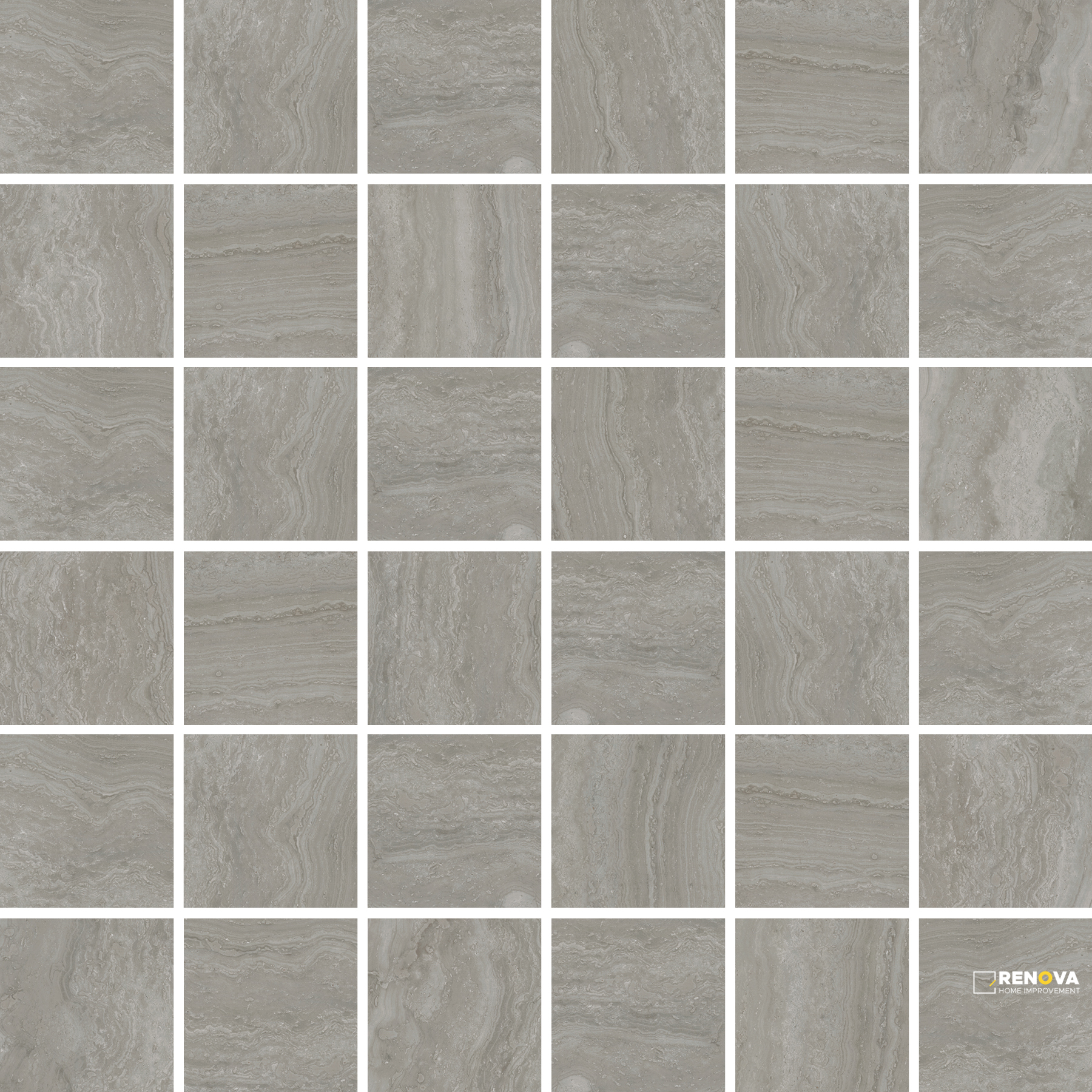 CROSSVILLE ACCESS POINT TRAVERTINE ASH 2X2 MOSAIC UNPOLISHED .98 SF/SHT - 2