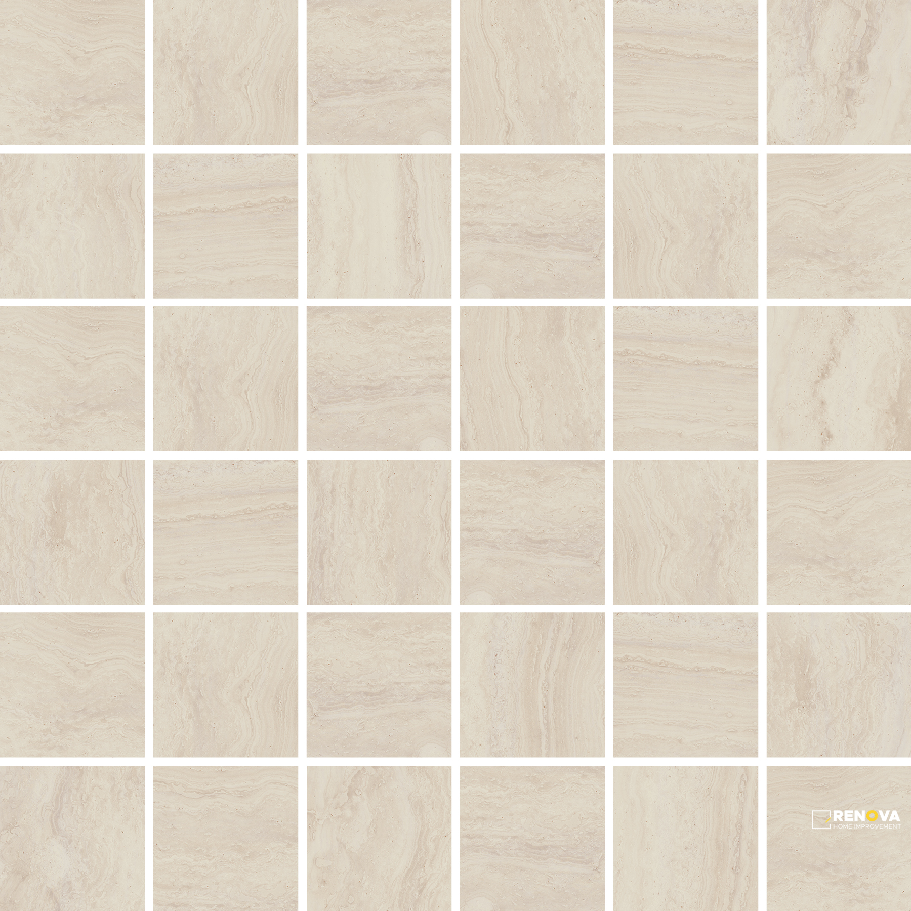 CROSSVILLE ACCESS POINT TRAVERTINE WHITE 2X2 MOSAIC UNPOLISHED .98 SF/SHT - 3