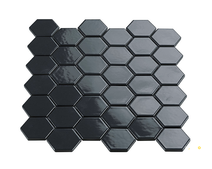 CROSSVILLE MULTIPLIER DARK GREY 2X2 HEXAGON MOSAIC GLOSS .84 SF/SHT - 2