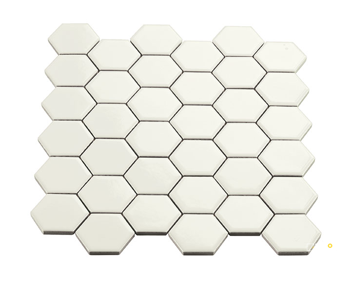 CROSSVILLE MULTIPLIER WHITE 2X2 HEXAGON MOSAIC GLOSS .84 SF/SHT - 2
