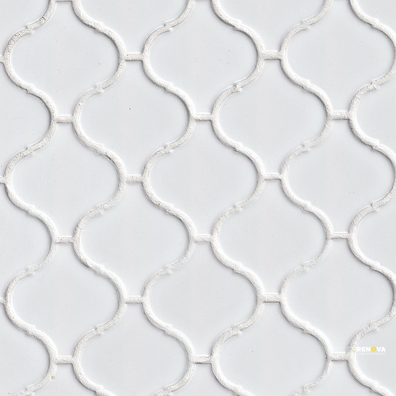 WHITE GLOSSY ARABESQUE 6MM ( 10.95 SF PER BOX ) - 4