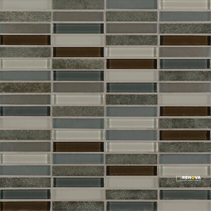 CROSSVILLE EBB AND FLOW DUSK AND DAWN 1/2X3 STACKED MOSAIC .9588 SF/SHT - 2