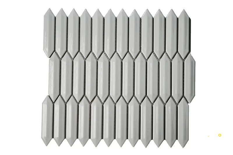 CC MOSAICS PLUS MATTE WHITE 3D PICKETS MOSAIC