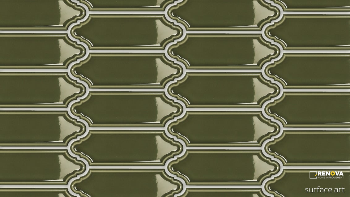 BAROQUE GLOSSY WALL ELONGATED ARABESQUE 2X6 - 6