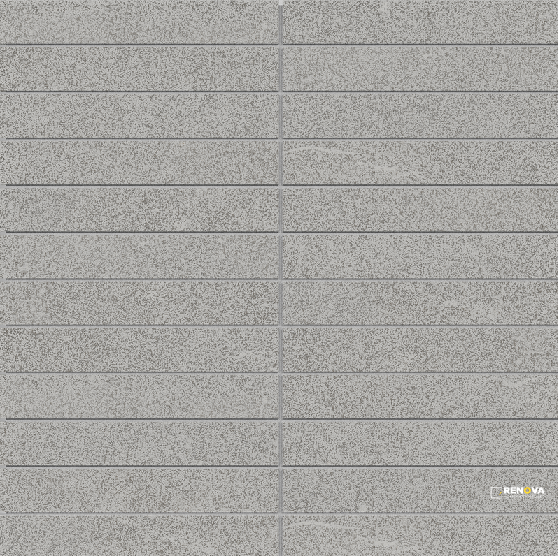 CROSSVILLE SOCIALE AUGUSTUS GREY 1X6 STACKED MOSAIC FEATHER SOFT .95 SF/SHT - 2