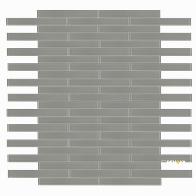 MIA GREY GLOSSY GLASS TILE 2" X 16" - 4