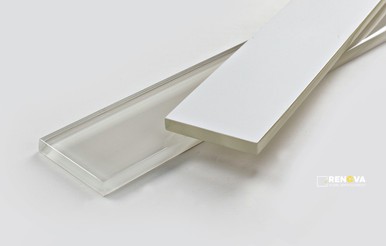 MIA IVORY GLOSSY GLASS TILE 2" X 16" - 4